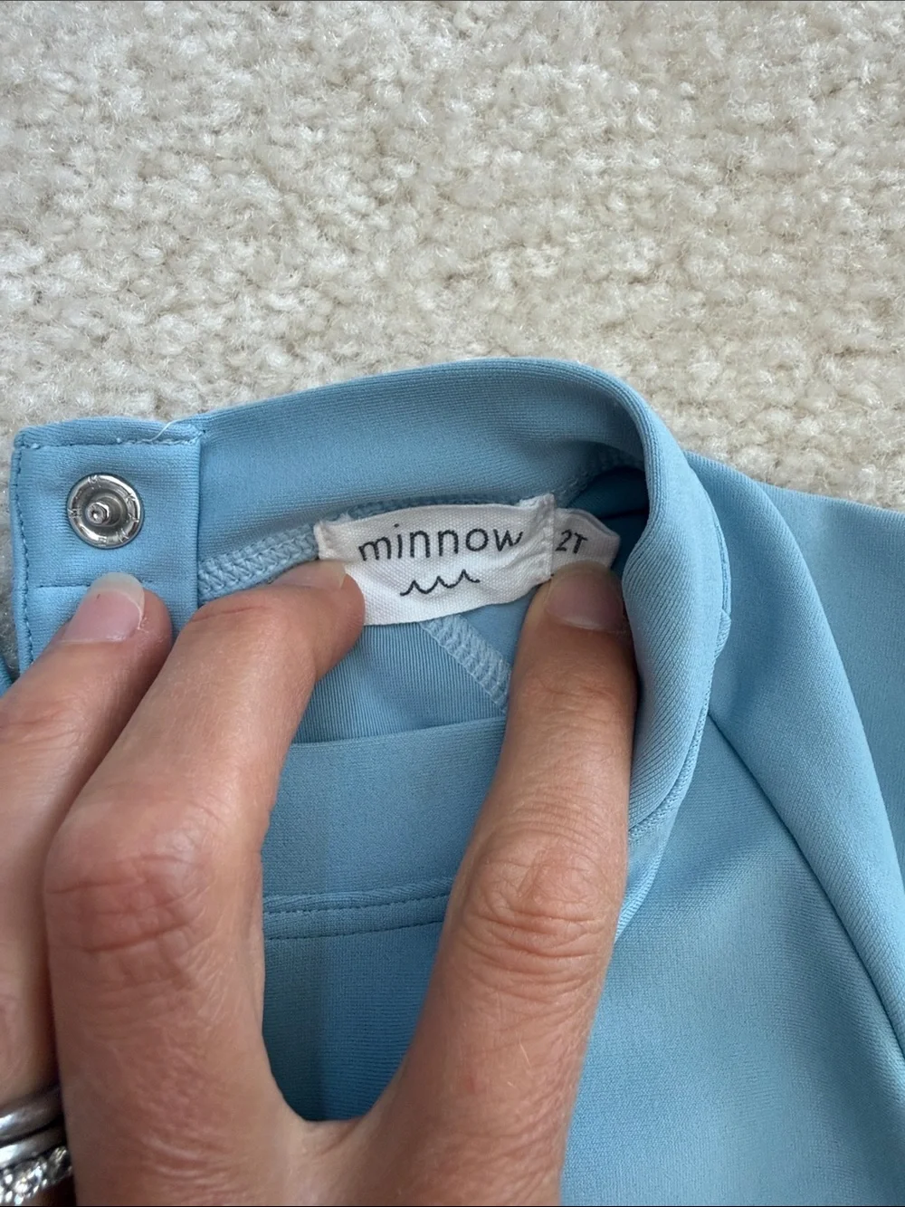 Minnow Swim Long-Sleeve Rash Guard Light Blue 2T
